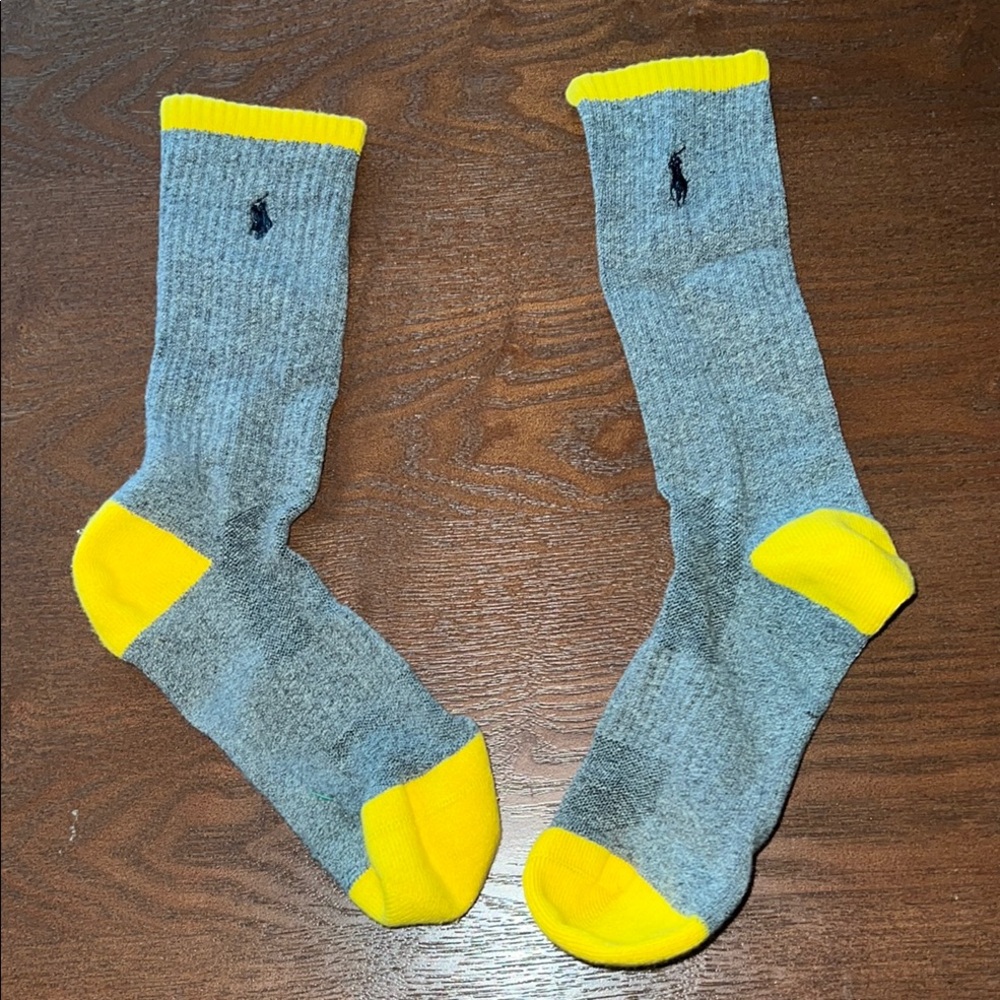 Gray and Yellow Men's Socks